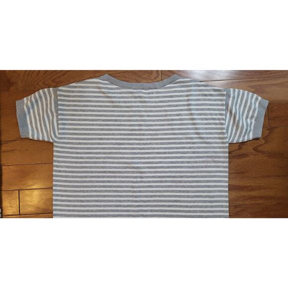 Banana Republic Short Sleeve Gray & White Striped Pullover Sweater Size Large - Picture 7 of 11